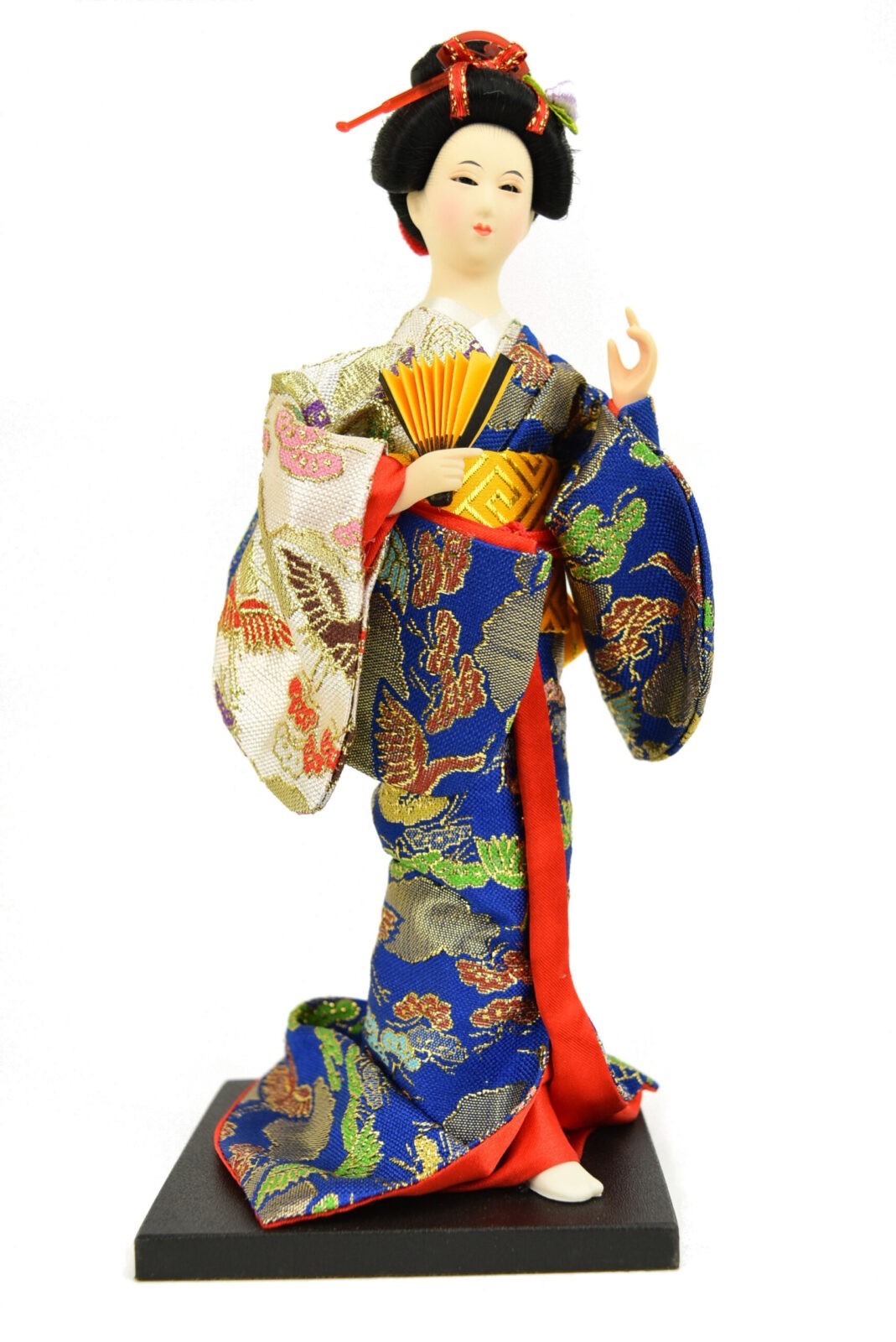 Geisha Doll with Fan – Blue - Old Kyoto