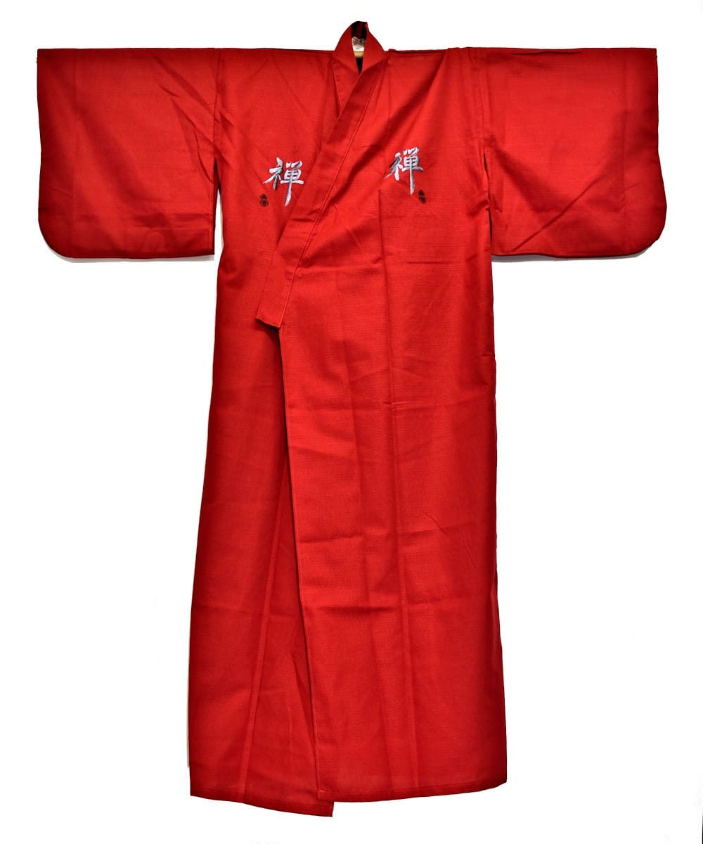 Japanese Cotton Gown 'Zen' - 55" Red