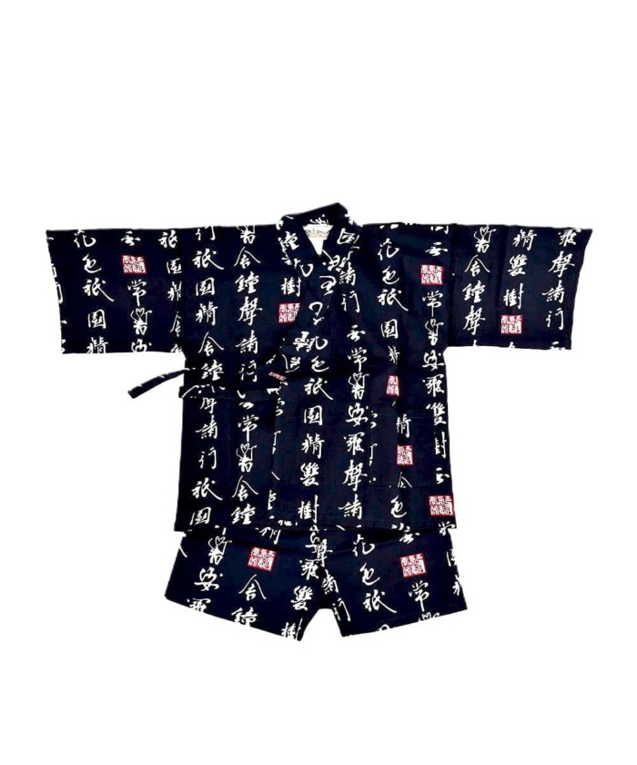 Kids Japanese Cotton Jinbei Set 'Characters' - Boys