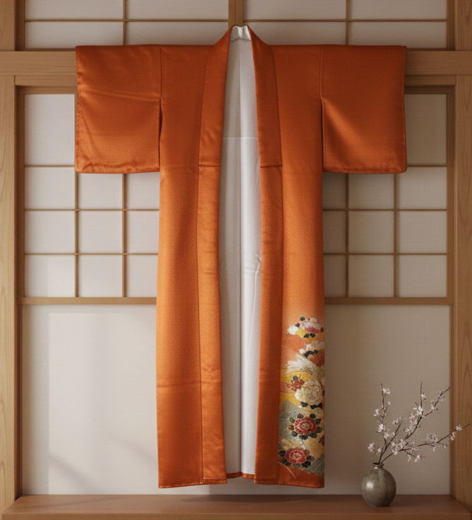 Kimono - Vintage Silk "Gold Bird"