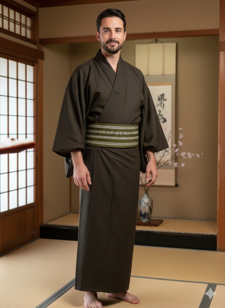 Mens Vintage Silk Kimono